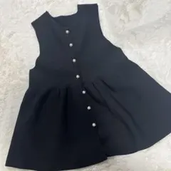 coca ぺプラムベスト　パールボタンフレアベスト Mサイズ