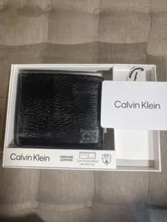 早い者勝ちCalvin Klein ブラック 二つ折り財布 箱付き