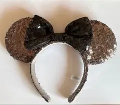 ディズニー カチューシャ　スパンコール　ピンクゴールド
