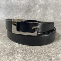 GUCCI グッチ　Gロゴ　リバーシブル　ベルト　レザー　ブラック