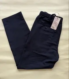 今期 無印良品 風を通すストレッチサッカー ノータックパンツ M ダークネイビーのサムネイル
