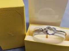 【Swarovski】インフィニティ ハート バングル 箱付