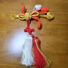 飾り紐　着物　和装小物　帯飾り　タッセル付き　七五三　白　金　朱赤　オレンジ