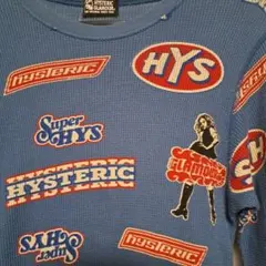 レア ヒステリックグラマー ヒス ロンT 総柄 ブルー HYS