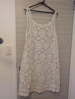 Coca　クロシェかぎ編みニット　ワンピース　アイボリー　ONE　SIZE