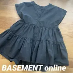 BASEMENT online フレンチスリーブティアードブラウス　黒ブラックのサムネイル
