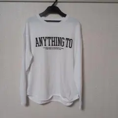 ANYTHING TO プリント 長袖Tシャツ ホワイト