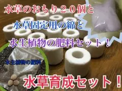 水草の育成セット　おもり　２０個と　固定用の綿　と水生植物の肥料　水草育成のサムネイル