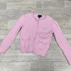 中古　ポロラルフローレン カーディガン ピンク　サイズ6 120/60　キッズ