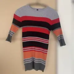 AULA AILA 半袖ニット 0サイズ ストライプ