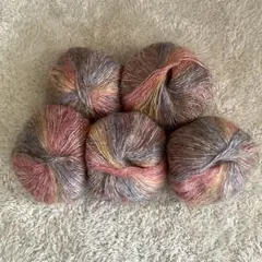 グラデーションモヘア　ブラウンオレンジ系