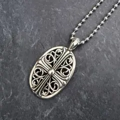 クロスモチーフ ネックレス ペンダント シルバー メンズ ボールチェーン