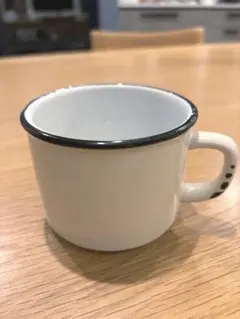 JOYYE ホーロー風 陶器マグカップ フレンチホワイト×ブラック