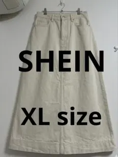 SHEIN シーイン デニムロングスカート アイボリー
