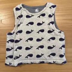 【美品】プチバトー 12m 74cm クジラ柄 ベスト