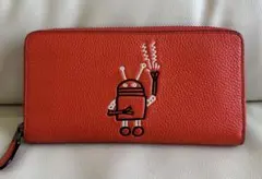レア COACH 長財布 キースヘリング コラボ ラウンドジップ ロボット 財布