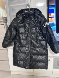 OB ブラックダウンコート フード付き