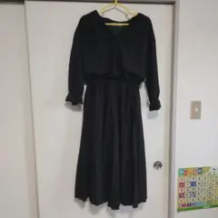 ブラック シャツワンピース 長袖