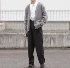 polo カーディガン　チェックパンツ　コーデセット