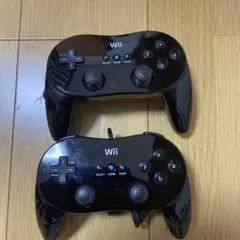 Wii クラシックコントローラーPRO 2個セット 純正 ブラック