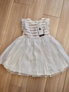 値下げ【新品タグ付き】プチバトー フリル袖 ワンピース 2歳