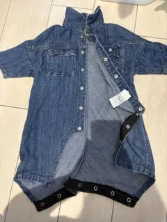 デニム ロンパース 半袖