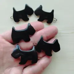 犬型ブラックヘアピン5個セット