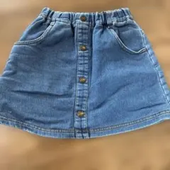 デニムブルー ボタン付きスカート130