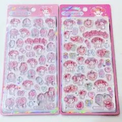 マイメロ ぷっくりシール 2枚セット ドロップシール