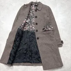 希少♡ポールスミス カシミヤ 花柄 千鳥 ストレッチ ロングコート L相当