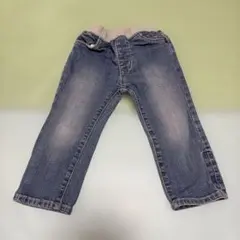 デニム ストレートパンツ 90cm ゴムウエスト