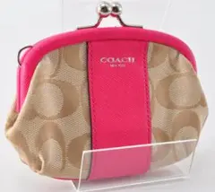 COACH コーチ コインケース がま口 キャンバス レザー 革 シグネチャー