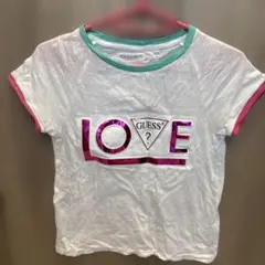 美品、まとめ割有り！GUESS LOVE ロゴ Tシャツ ホワイトのサムネイル