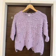 ZARA ポンポン編みニット