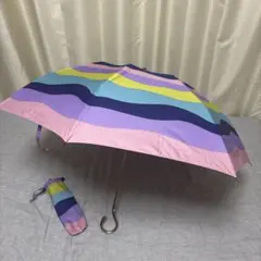 新品未使用　シビラ　雨傘　折りたたみ傘　傘　ボーダー　カラフル　UVカットのサムネイル