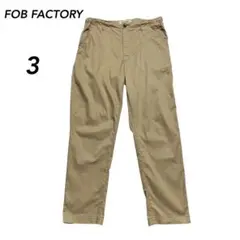 FOB FACTORY リネン混イージーパンツ　ベージュ　3のサムネイル