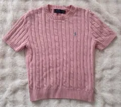 Polo Ralph Lauren ケーブルニット 半袖 ピンク Mのサムネイル