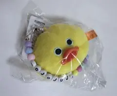 即日発送 mojojojo ビーズチェーン付きフェイスマスコット ひよこ