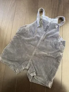 コムサデモード　コーデュロイ オーバーオール　ロンパース70グレーブラック