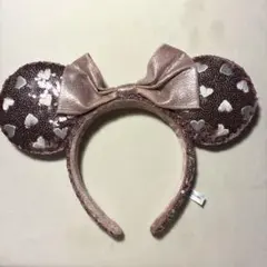 ディズニーランド　ピンク ハート型スパンコールカチューシャ①