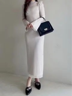 シアーカットラメニットワンピース