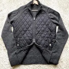 バーバリーブラックレーベル キルティングドライバーズニット
