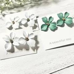 【3セット6pcs】 フラワーピアス✧ピアスポスト パーツ 資材　お花