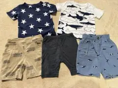 80cm 半袖Tシャツ 半ズボン 5点セット