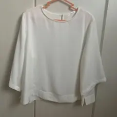 GLACIER ホワイト 五分袖ブラウス L