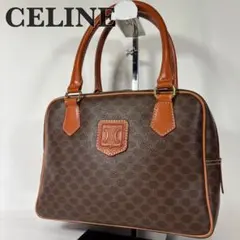 美品 セリーヌ ハンドバッグ ミニボストンバッグ 肩掛け マカダム ブラウン