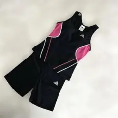 『美品』アディダスadidas セパレート水着　ブラック　ピンク　上下セット　Mのサムネイル