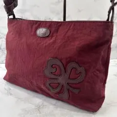 IBIZA イビサ ナイロン×本革 レザー ショルダーバッグ 赤(レッド)