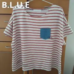 ※B.L.U.E ボーダー柄　カットソー　半袖Ｔシャツのサムネイル