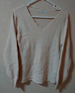 ★earth music&ecology★ ベージュ ★Vネックニット★Ｆ★